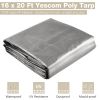 16x20ft Heavy Duty Poly Tarp/ Silver+Black