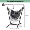 chHeight Adjustable Hammock Chair with Phone Holder and Side Pocket