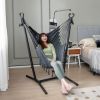 chHeight Adjustable Hammock Chair with Phone Holder and Side Pocket