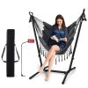 chHeight Adjustable Hammock Chair with Phone Holder and Side Pocket