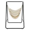 Hanging Padded Hammock Chair with Stand and Heavy Duty Steel