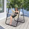 Hanging Padded Hammock Chair with Stand and Heavy Duty Steel