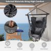 Hanging Rope Swing Chair with Soft Pillow and Cushions