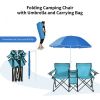 Portable Folding Picnic Double Chair With Umbrella